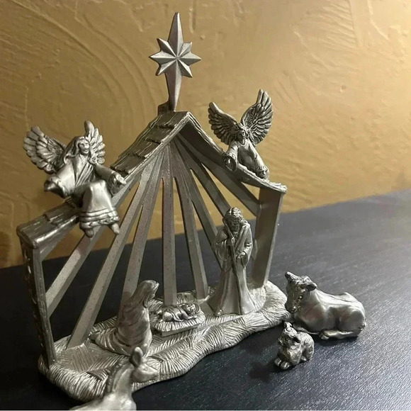 1999 Seagull Pewter of Canada nativity set.Simply beautiful! Christmas scene. - Picture 2 of 11